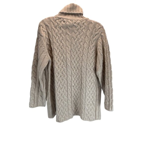 Valerie Stevens Lambswool Cable Knit Turtleneck Sweater Gray Pullover Women's - Picture 5 of 8